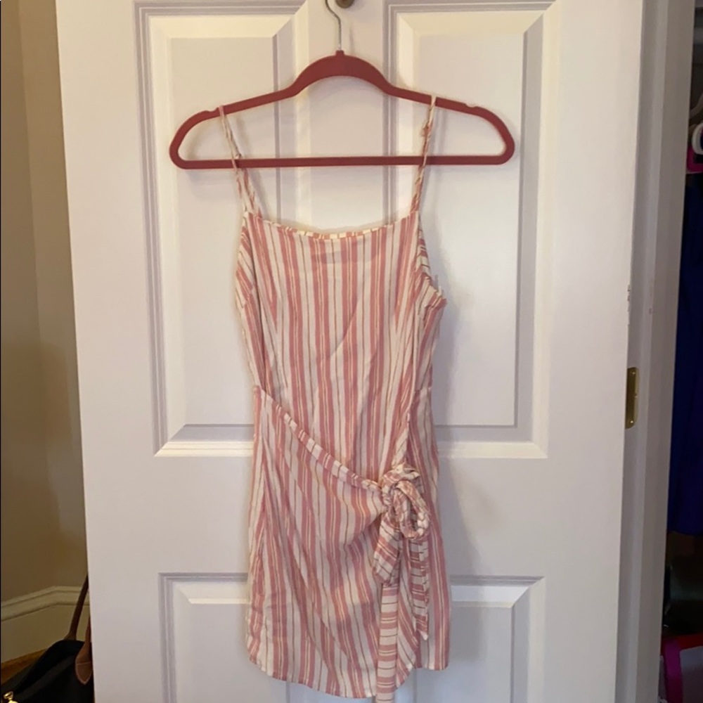 Pink and white stripped sun dress